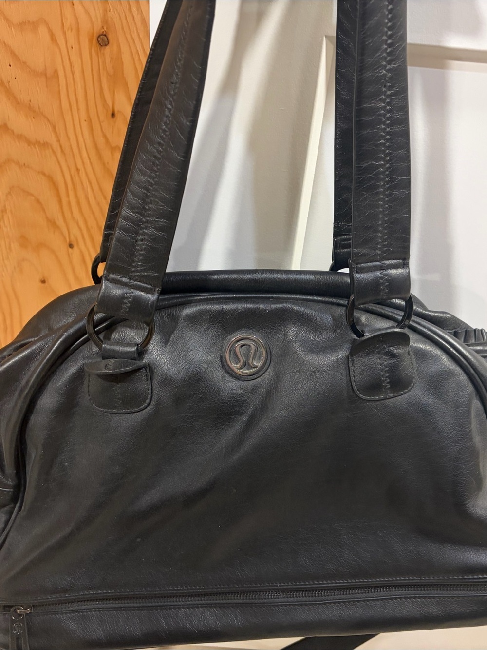 Lululemon Black Leather Shoulder Bag